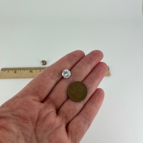 VINTAGE 💎 925 STERLING CZ . ALR 2 CARAT STUD POST SINGLE EARRING . FAUX DIAMOND - Picture 16 of 17